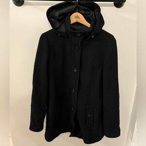 Lands End Black Hooded Women's Coat